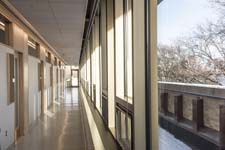 Winter 2016 Complete Simons Building Photo of 4th Floor Corridor Terrace