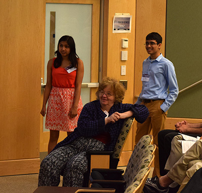 Meena Jagadeesan and Karthik Karnik with PRIMES head mentor Dr. Tanya Khovanova