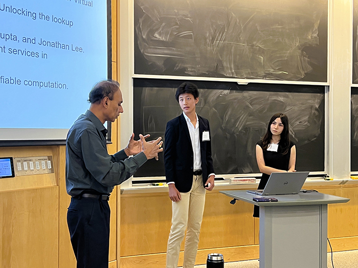 Eric Archerman and Celine Zhang with Prof. Srini Devadas